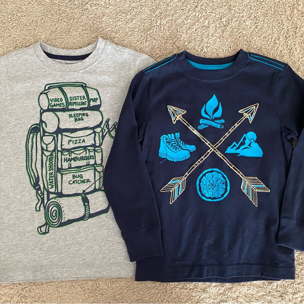 Gymboree Boys size 5 shirts camping